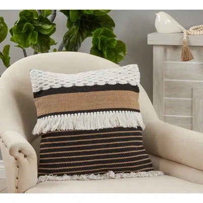 Saro Neith Square Cotton Pillow Cover
