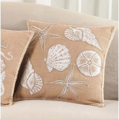 Saro Neptunian I See Seashells Down Filled Throw Pillow