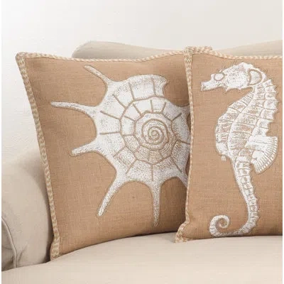 Saro Neptunian Show And Shell Down Filled Throw Pillow