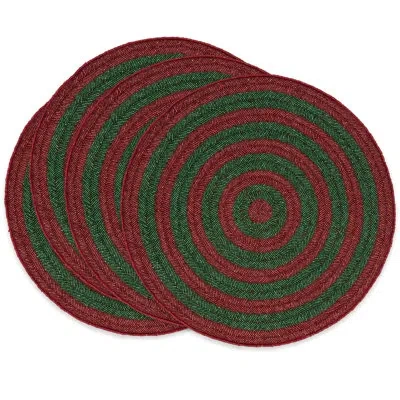 Saro Nevin 15" Placemat In Red,green