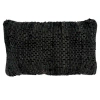 Saro Noir Cotton Lumbar Pillow In Polyester,polyfill,polyfill