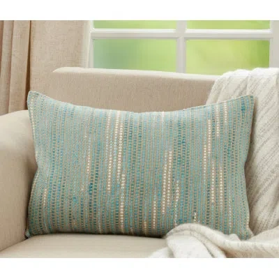 Saro Norma Rectangular Cotton Pillow Cover & Insert In Polyester,polyfill