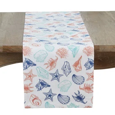 Saro Ocean Breeze Sea Shells Table Runner In Multi