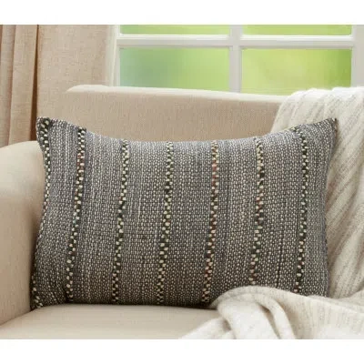 Saro Octavia Rectangular Cotton Pillow Cover & Insert In Down Blend