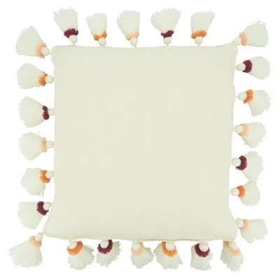 Saro Olivia Square Throw Pillow Cover In Pillow Cover Only - No Insert,orange,purple