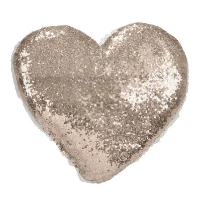 Saro Paillette Collection Sequined Reversible Throw Pillow In Champagne