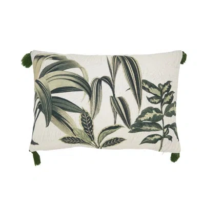 Saro Palm Tree Filled Throw Pillow In Pillow Cover Only - No Insert