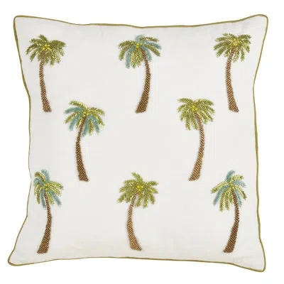 Saro Palms Poly Filled Cotton Throw Pillow In Multi