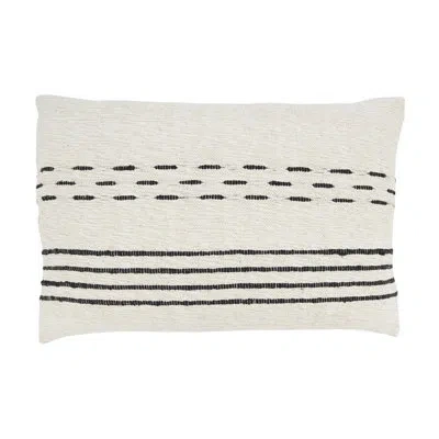 Saro Pari Collection Striped Cotton Throw Pillow In Polyester