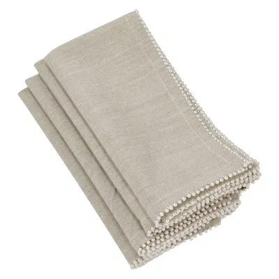 Saro Pearl 18" Cotton Napkin In Natural