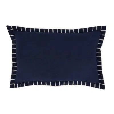 Saro Persephone Collection Throw Pillow In Polyester,polyfill,navy Blue
