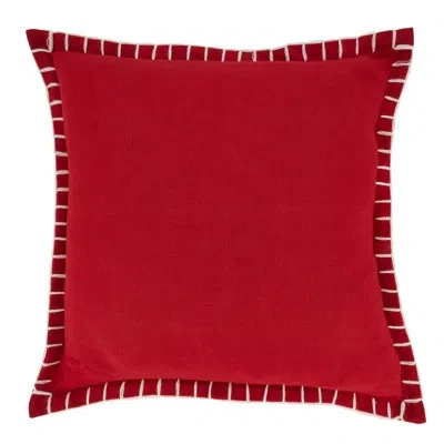 Saro Persephone Collection Throw Pillow In Polyester,polyfill,red