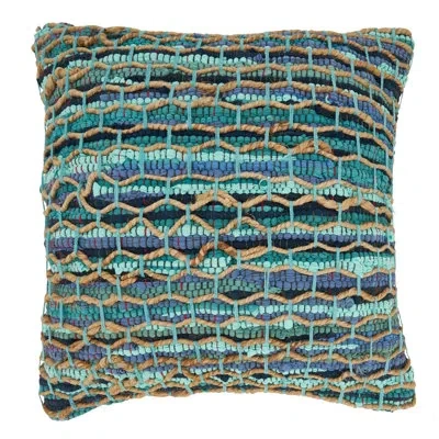 Saro Perseus Collection Pillow Cover In Blue