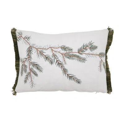 Saro Pine Branch Throw Pillow In Pillow Cover Only - No Insert