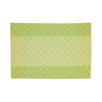 Saro Playful Polka Dot Placemat And Napkin Set In Green
