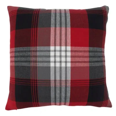 Saro Pokinatcha Square 100% Cotton Pillow Cover & Insert In Red