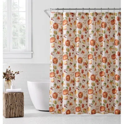 Saro Polyester Floral Single Shower Curtain
