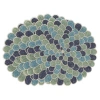 Saro Polyester No Pattern Round Placemat In Blue