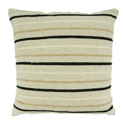 Saro Poly-filled Throw Pillow With Striped Design In Pillow Cover Only - No Insert