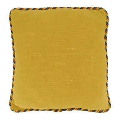Saro Poly-filled Twisted Rope Trim Design Throw Pillow In Pillow Cover Only - No Insert