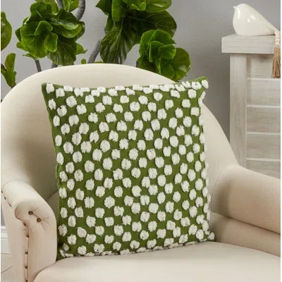 Saro Posh Square Cotton Pillow Cover