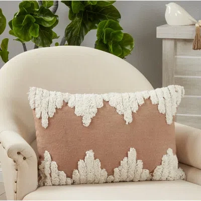 Saro Raissa Rectangular Cotton Pillow Cover & Insert In Down Blend