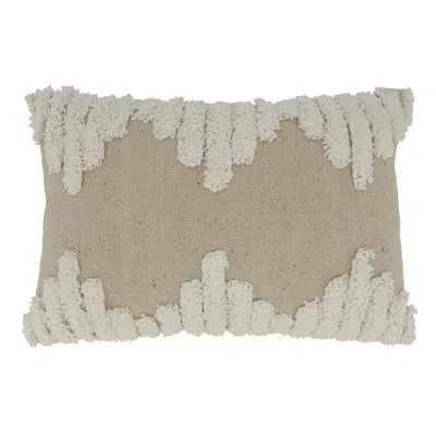 Saro Raissa Rectangular Cotton Pillow Cover & Insert In Polyester,polyfill
