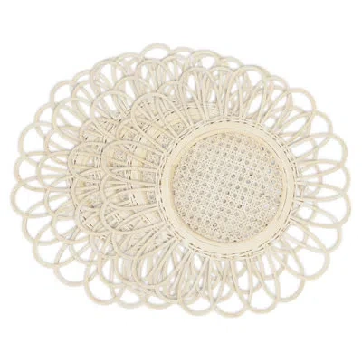 Saro Rattan Collection 100% Rattan No Pattern Round Placemat In Natural