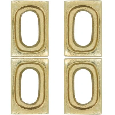 Saro Rectangle Shaped Napkin Rings (set Of 4) In Gold