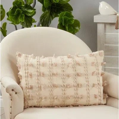 Saro Rectangular Cotton Pillow Cover
