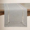 Saro Rectangular Striped Table Runner In Black;white
