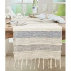 Saro Rectangular Striped Table Runner In Blue
