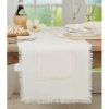Saro Rectangular Table Runner In Ivory