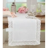 Saro Rectangular Table Runner In White