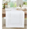 Saro Rectangular Table Runner In White