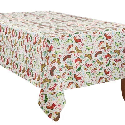 Saro Rectangular_christmas Stockings Design Tablecloth In Multi