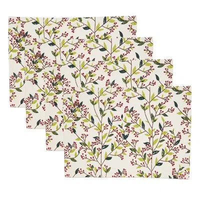 Saro Red Berry Delight Placemat (set Of 4)