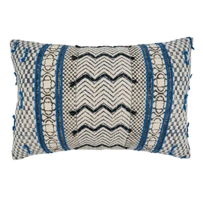 Saro Ridgewater Collection Cotton Geometric Lumbar Pillow Cover In Pillow Cover Only - No Insert