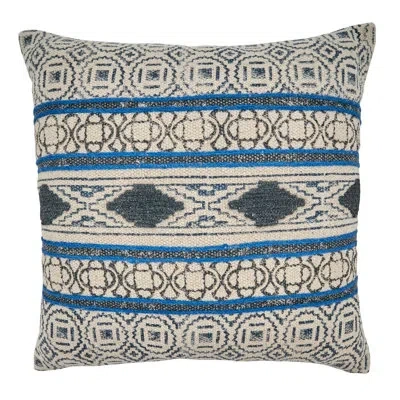 Saro Ridgewater Collection Cotton Geometric Throw Pillow In Polyester,polyfill,polyfill