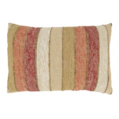 Saro Rowe Collection Cotton Pillow Cover In Orange