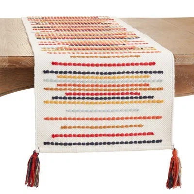 Saro Runner_chunky Stripes Design Table Runner In Multi