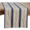 Saro Runner_fringe Stripe Long Table Runner In Navyblue
