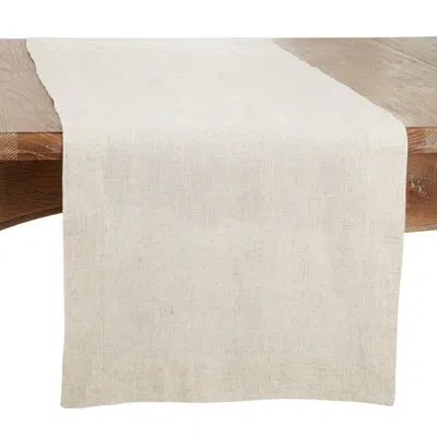 Saro Runner_hemstitched Design Plain Table Runner In Natural