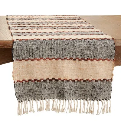Saro Runner_striped Design Long Table Runner In Multi
