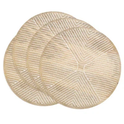 Saro Rustic Charm Wooden Charger Plate (set Of 4) In Brown