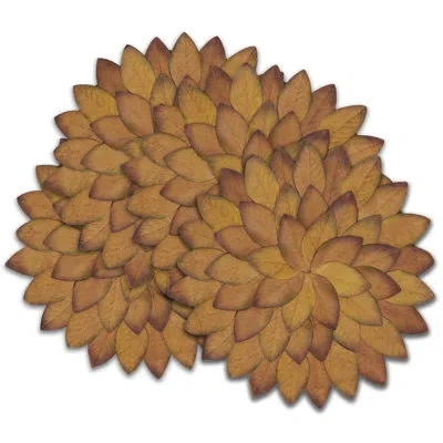 Saro Rustic Fall Leaves Placemat (set Of 4) In Copper