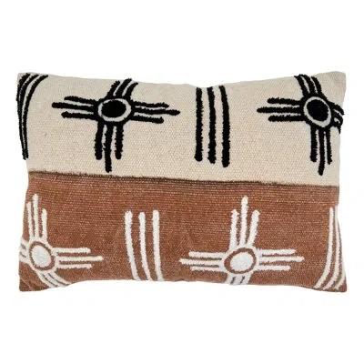 Saro Ryder Cotton Geometric Lumbar Pillow Cover In Multi