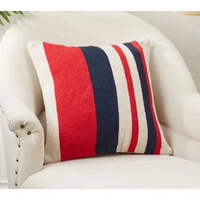 Saro Samuel Collection Striped Cotton Pillow Cover
