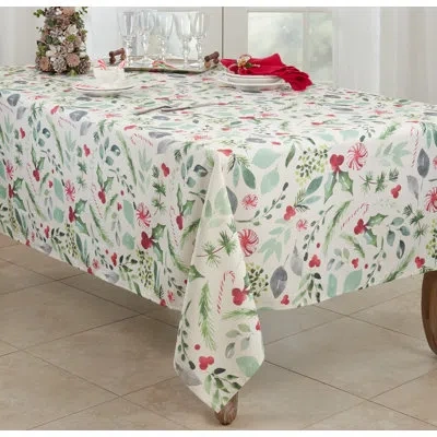 Saro Sara B Christmas Tablecloth In Multi