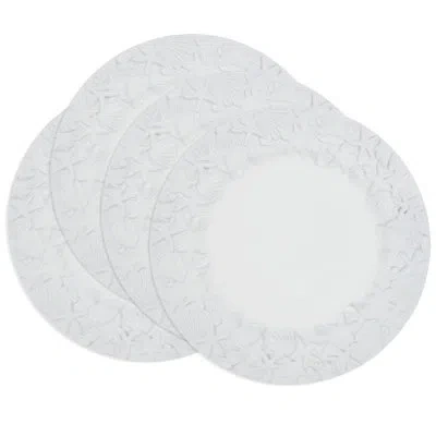 Saro Sea Shell Embellished Charger Plate (set Of 4) In White